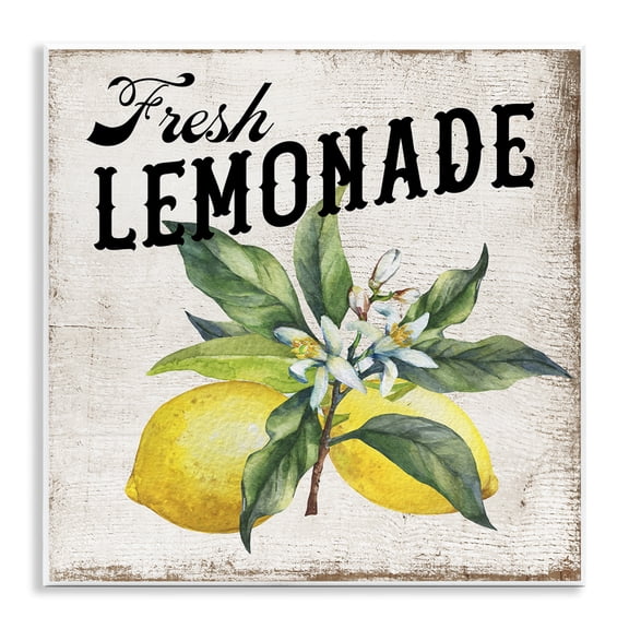 Stupell Industries Rustic Lodge Rustic Fresh Lemonade Wall Plaque Art, 12 x 12, by Creatif Belle