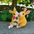 thumbnail image 5 of Cute Couple Rabbits Ornament, Garden Courtyard Decoration, Bonsai Scenery, Valentine's Day Easter Gift, Size: 4.06x4.06x2.09 inches, 5 of 8