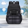 thumbnail image 2 of Stylish Plaid Lightweight Kids Backpack For School Large Capacity Durable Design Students Bookbag, 2 of 3