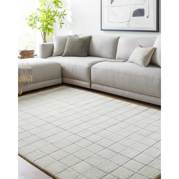 BoutiqueRugs Toshi Contemporary Area Rug - Beige, Navy, Light Blue - 2' x 3'