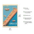 thumbnail image 2 of Greece - Aegean Island Jetty - Vintage Travel Poster c.1948 - 8 x 12 inch Vintage Metal Tin Sign, 2 of 4