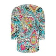 thumbnail image 5 of Women's 3/4 Sleeve Shirts Square Neck Summer Tops Dressy Casual Basic Tees Ladies T Shirts Blouses, Limited Time Under 10 Dollars SA-474, 5 of 5