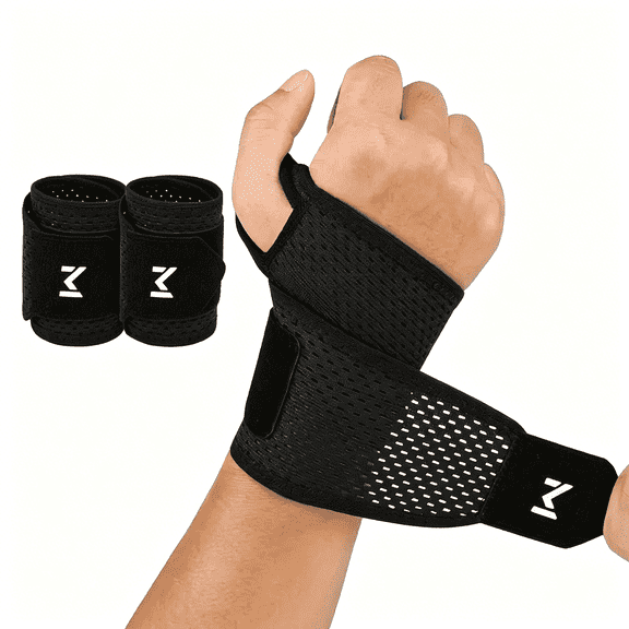 Xinyi Wrist Brace for Men & Women – Adjustable Compression Wrist Support for Carpal Tunnel, Tendonitis, Wrist Pain Relief, Gym Workouts & Sports Recovery, 2-Pack, Black