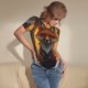 thumbnail image 3 of Fotbe Sunset Maple Tree Fox Body de Mujer con Cuello Redondo y Mangas Cortas, Sin Mangas Ajustado, Suave, Cómodo y Básico-Medium, 3 of 7