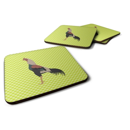 

Carolines Treasures BB7664FC Kulang Chicken Green Foam Coaster Set of 4 3 1/2 x 3 1/2 multicolor