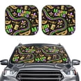 thumbnail image 2 of Haiem Mardi Gras3 Car Windshield Sun Shade (2 Pieces) Foldable Windshield Sun Shade Car Accessories for Truck SUV Pickup-Small, 2 of 7