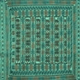 thumbnail image 1 of Ahgly Company Machine Washable Indoor Square Persian Turquoise Blue Traditional Area Rugs, 5' Square, 1 of 4