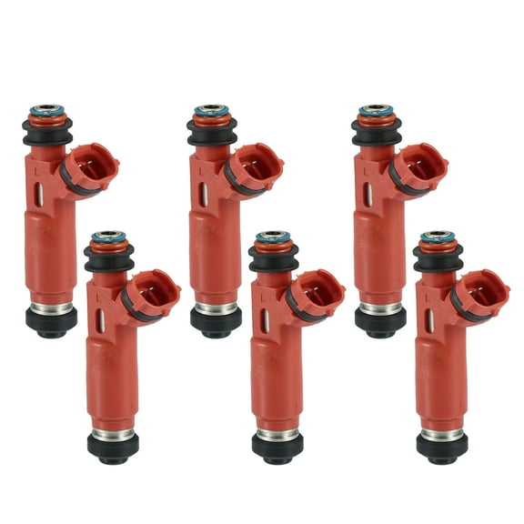 Fuel Injector No.842-12243 Fuel Injection Nozzle for Lexus RX330 2004-2009 Red 6 Pcs