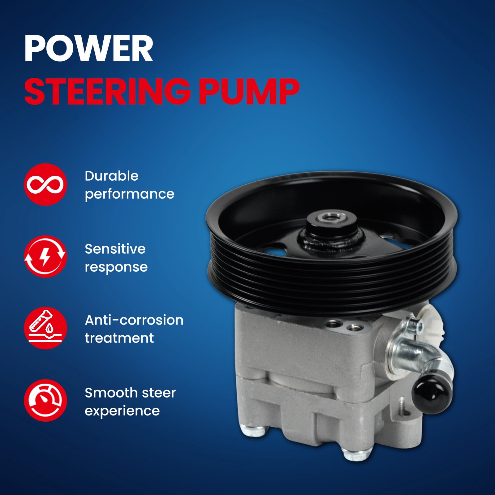 MOCA AUTOPARTS Power Steering Pump with Pulley Fit for Nissan 2007-2012 Altima 3.5L & 2009-2014 Maxima 3.5L & 2011-2014 Murano 3.5L