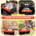 thumbnail image 2 of Dog Car  for Medium Large Dogs, Detachable Washable Pet Booster  with Memory Foam Cushion, Side Pockets, 2 Clip-On Safety Leashes Pet Car  for Dog  to 60 lbs/2 Small Dogs-Black, 2 of 6
