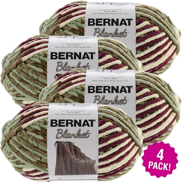 Bernat Blanket Big Ball Yarn Plum Fields, Multipack of 4 Walmart