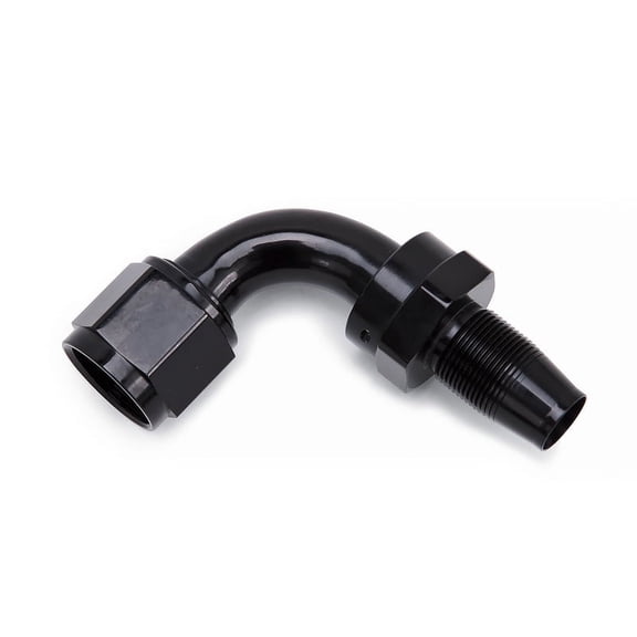 Russell -6 AN Hose End Without Socket. 90°. Polished ANd Black Anodized. 615163