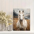 thumbnail image 2 of Qisvanset 12x16 Inch White Mountain Horse Canvas Wall Art, Wild Mustang Rustic Farmhouse Western Home Decor, 2 of 8
