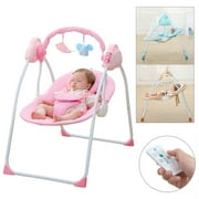 Angle View: Miumaeov Electric Baby Swing Cradle Infant bluetooth Music Rocking Chair +Remote Control (pink)