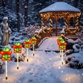thumbnail image 5 of Hyknon 5 Pack Solar Christmas Pathway Lights, Warm LED Waterproof Outdoor Stake Lights with Auto On Dusk, Wire Free Garden Ground Lamps for Yard Walkway Holiday Decor, 5 of 6