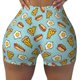 thumbnail image 2 of Balery Hot Dog Pizza Pantalones cortos de entrenamiento estampados para mujer, sin costuras, ajustados, para gimnasio, yoga, correr, deportes, ejercicio activo, fitness.-Medium, 2 of 8