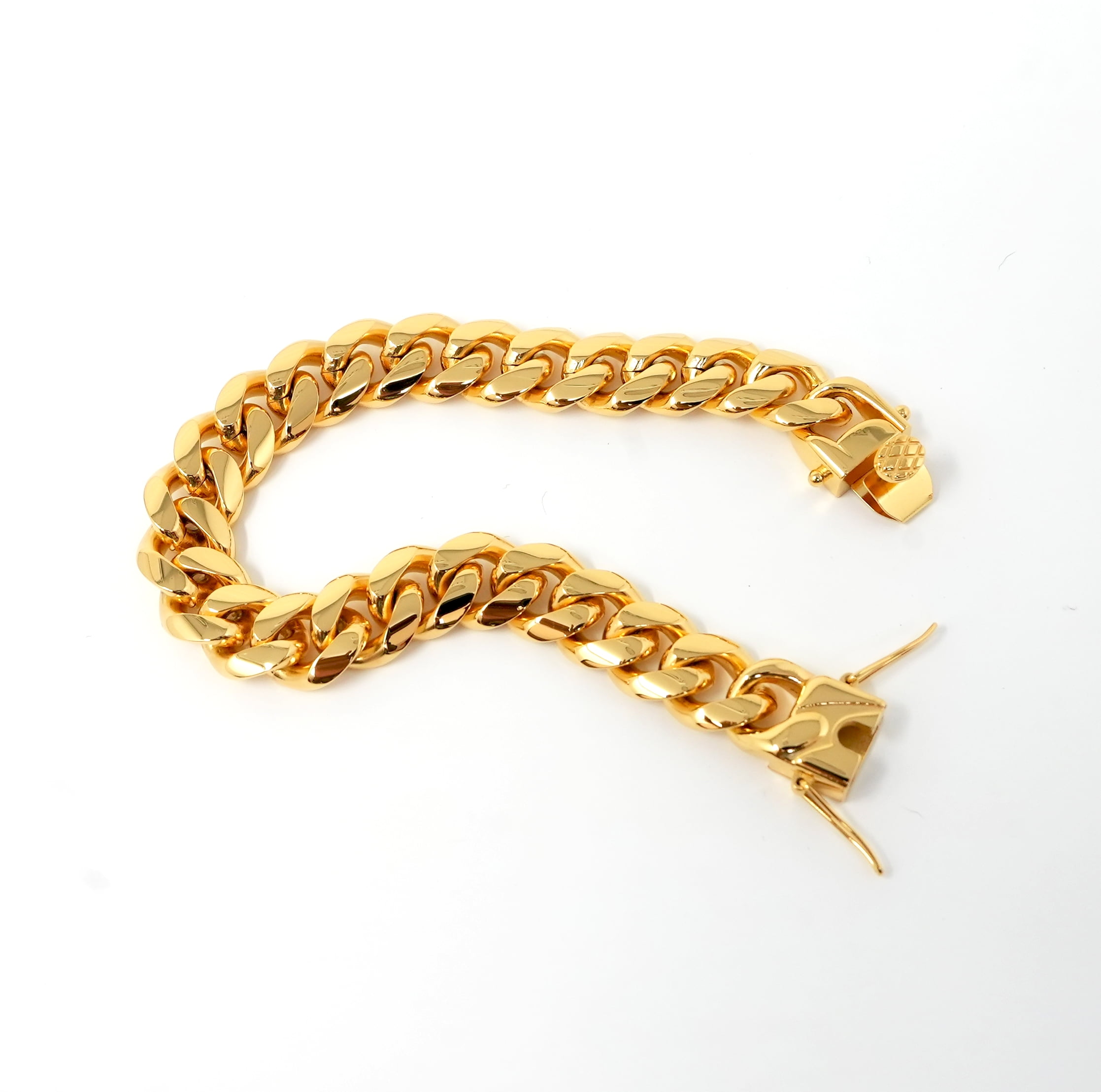 24K Gold bracelet 12MM Cuban Link Gold Bracelet for Men Gold Filled Women Wife Husband Gift for him Diamond Cut