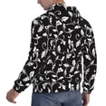 thumbnail image 6 of Sikiie Black White Leaves Men's Hoodie, Essentials Hoodie, Sweatshirt, Pullover Hooded Sweatshirt for Men-Small, 6 of 7