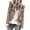 Khaki, variant on Fesfesfes Women Jacket Long Sleeve Open Front Short Outwear Zipper Jacket Coat Top or