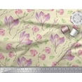 thumbnail image 3 of Soimoi White polyester Crepe Fabric Leaves & Magnolia Floral Print Fabric by the Yard 42 Inch Wide, 3 of 3