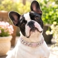 thumbnail image 6 of Pink Dog Chain Necklace with Diamond, Bling Cuban Link Puppy Collars Glitter Rhinestone Cat Jewelry for Small Medium Large Pet Dogs, 8-Inch, 6 of 8