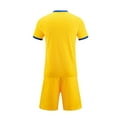 thumbnail image 5 of Conjuntos de blusas y camisas de manga corta con cuello en V. Conjunto de traje de fútbol de color sólido para niños para juegos deportivos universitarios, partidos de rendimiento, uniformes de entren, 5 of 5