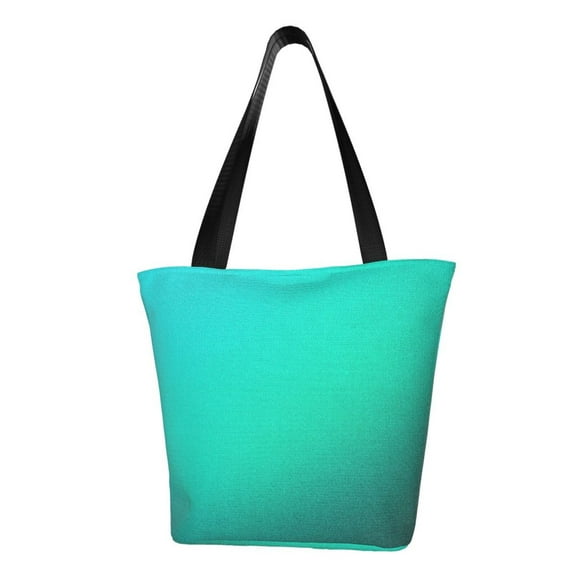 Fotbe Turquoise Light Blue Pattern Beach Tote,Shoulder Handbag,Spacious Tote Bag,Lightweight Travel Bag,Versatile Shopping Bag