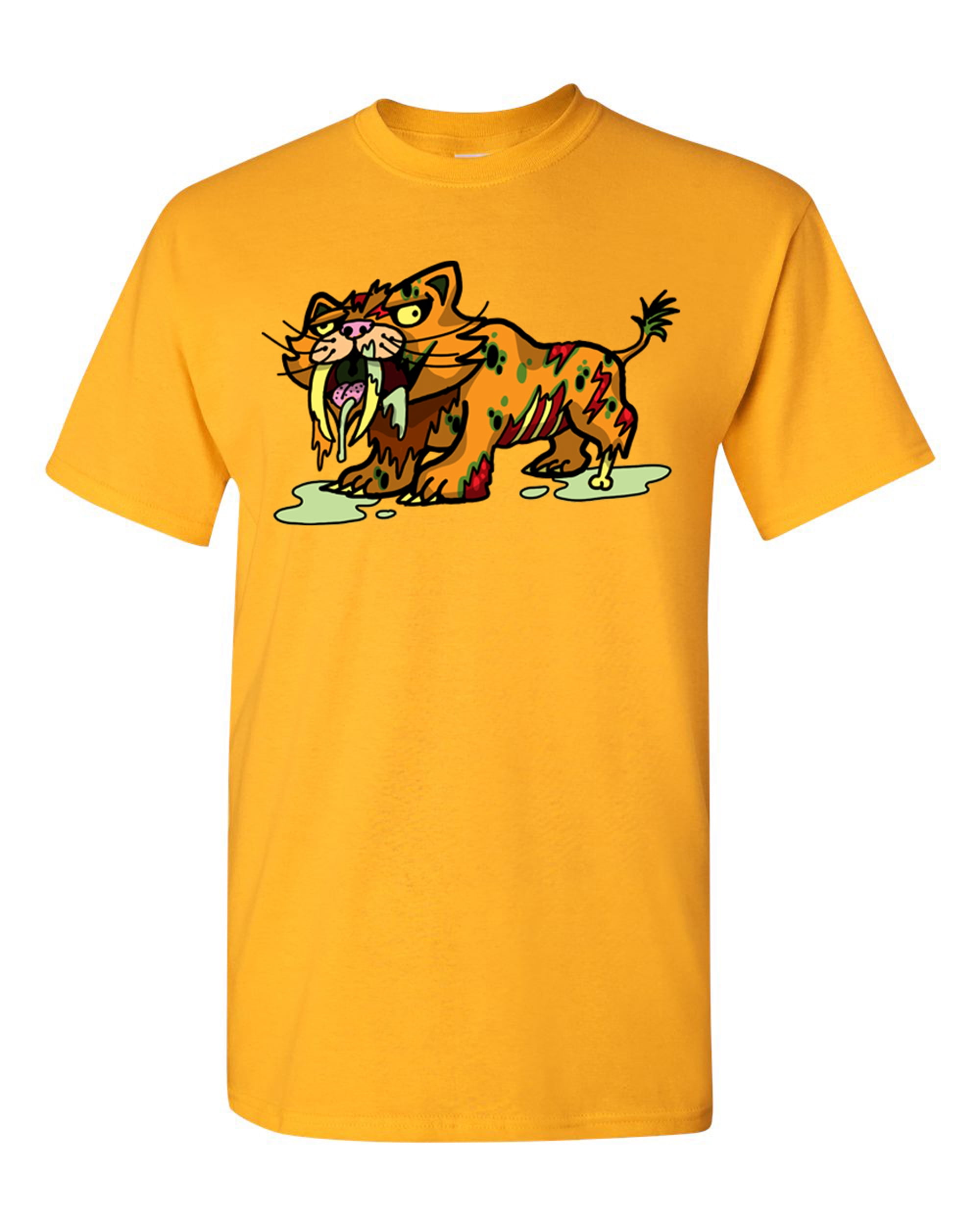 City Shirts Zombie Sabertooth Tiger Undead Animals Adult Dt T Shirt Tee Walmart Com - saber tooth tiger t shirt roblox
