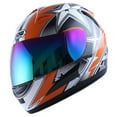 thumbnail image 3 of Motorcycle Full Face Helmet HJM A110 Adult Racing Star Orange, 3 of 5