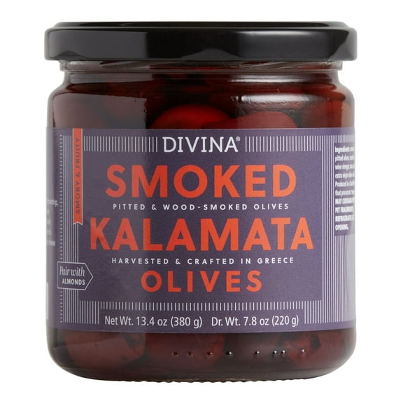 Divina Smoked Kalamata Olives 7.8 oz Pack of 4
