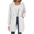 thumbnail image 3 of Lumtrix Long Hoodies for Women Zip Up Tunic Sweatshirt Cute Fall Jackets | Oversized Sweatshirt Travel Hoodie Lightweight Workout Jackets White XL, 3 of 7