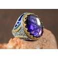 thumbnail image 5 of Roarsilver Zircon Ring-925k Unisex Silver Jewelry-Vintage Gemstone Ring-Gift for Him and Her-925k Turkish Handmade Sterling Silver Purple Zircon Ring | 10.5, 5 of 6
