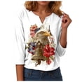 thumbnail image 4 of GEWSEY 4Th of July Shirts Women 3/4 Sleeve Crewneck Cute Shirts Casual Print T Shirt (Beige, L), 4 of 8