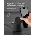 thumbnail image 7 of Belkin 2-in-1 MagSafe Wireless Charging Dock 15W Fast Charge iPhone Charger Compatible with iPhone 16, 15, 14, and 13 Series, AirPods, and Other MagSafe Enabled Devices, Includes Power Supply - Black, 7 of 7