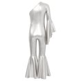 thumbnail image 2 of MSemis Combinaison Hippie pour Filles une Épaule Manches Longues Évasées Pantalon Évasé Grand Disco Argent 12, 2 of 7