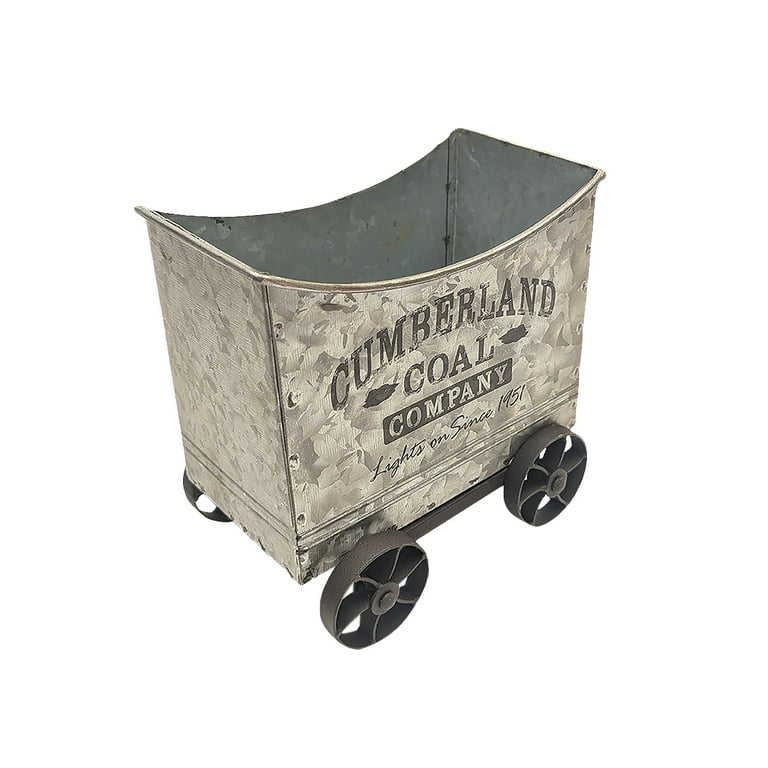 Metal Coal Mine Car Indoor Railroad Train Cart Christmas Decorations Home Decor Metal Coal Mine Car Indoor Railroad Train Cart Christmas Decorations Home Decor