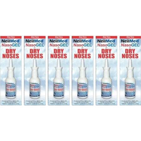 6 Pack - NeilMed NasoGEL For Dry Noses, Drip Free Gel Spray 1 fl oz Bottle