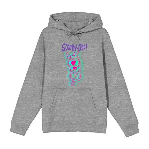Scooby-Doo 3D Line Art Adult Heather Gray Long Sleeve Hoodie-Medium