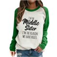 thumbnail image 1 of Liquidación de Honeeladyy por menos de 5 $ Soy la hermana del medio, soy la razón por la que tenemos reglas, sudaderas estampadas divertidas para mujer para otoño e invierno, blusa de manga larga, 1 of 4