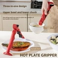thumbnail image 2 of 3-in-1 Dual Head Hot Plate Grippers, Kitchen Anti-Scald Bowl Clip Hot Plate Gripper, Heat-Resistant Silicone Kitchen Tongs with Lock & Bottle Opener – Ideal for Microwave Cooking (Red 2PCS), 2 of 7