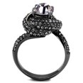 thumbnail image 3 of Luxe Jewelry Designs Women's Stainless Steel Engagement Ring with Light Amethyst Crystals - Size 9, 3 of 4