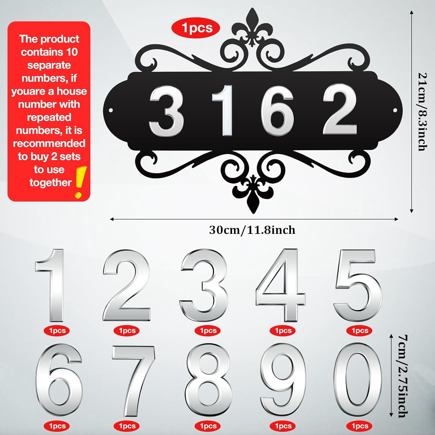 House Numbers for Outside,House Address Plaques,Number Mailbox Number Sign for House Home Hotel Office Garden Decorative Wall Plaque