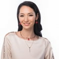 thumbnail image 3 of BERRICLE Bar Ball Bead Fashion Layered Choker Necklace for Women, Rose Gold-Tone, 3 of 4