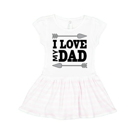 

Inktastic I Love my Dad- hearts and arrows Gift Toddler Girl Dress