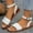 White, variant on Aueoeo Flat Sandals For Women Slip On Summer Open Toe Shoes Dressy Bohemian Casual Open Toe Shoes