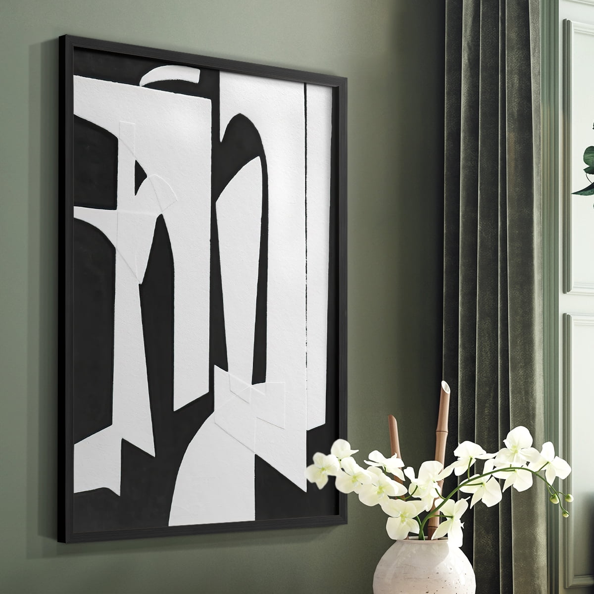 Spanish Arches II Framed Print in Black Solid Wood Framed Print No Nail Hanging