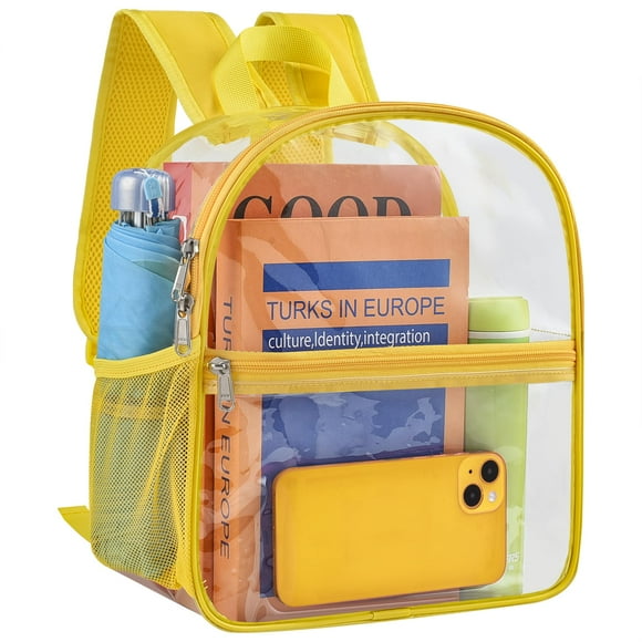 Mochila Paxiland Clear Stadium Homologada 30x30x15 cm Amarilla