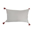 thumbnail image 4 of Creative Co-Op Cotton Slub Lumbar Pillow with Floral Pattern and Tassels, 4 of 5