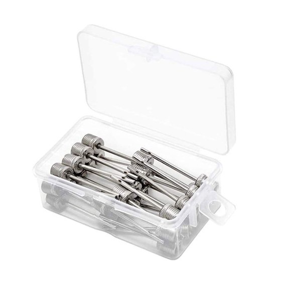 Sportteer Pump Needle Air Needle Ball Pump Needles Easy to Pierce Polished Unbreakable Inflation Stainless Steel for Basketball Football