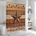 thumbnail image 6 of Western Texas Star Vintage Bathroom Shower Curtains with 12 Hooks Polyester Waterproof Shower Curtain for Stalls and Bathtubs Farmhouse Brown Wood Grain Decorative Bathroom Curtain 36x78 Inches, 6 of 8